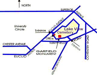 Lake View Cemetery Area Map